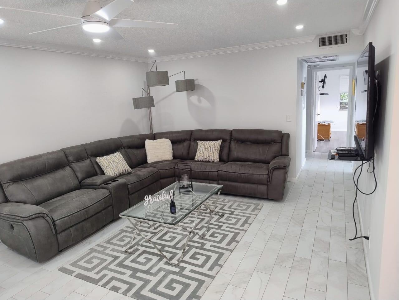 Top floor inside corner unit with amazing water views, plantation shutters. NEWER Cabinets, CORIAN Countertops & backslash. NEWER Ceramic flooring . Bathrooms have all been updated. Crown molding adds the perfect finishing touches to this beautifully furnished Condo comes with electronic lock and camera system. 55+ active adult community in heart of Boca Raton! Almost every amenity you can think of. State of ''THE ART SPORTS CENTER'', Many Clubs to Join - Theater Featuring Broadway Style Shows Lectures, Movies - Courtesy Buses To Shopping --- TENNIS, PICKLEBALL, BILLIARDS -Golf Across From Entrance- Minutes to the Shopes of Uptown Boca --15 Minutes To The BEACH, Mizner Park, Delray Market. Property is Partially furnished but can be rented unfurnished as well.