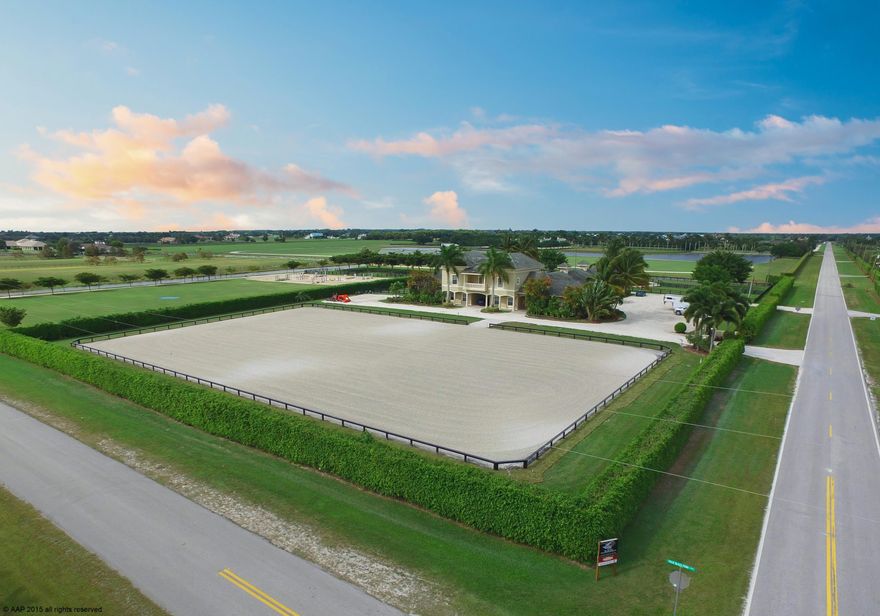 MOTIVATED SELLER! Hacking distance to WEF, housing for your entire staff, and plenty of room to expand; this 5acre property is the whole package on a great compound and incredibly easy to maintain. This beautiful 15-stall courtyard barn is located in Palm Beach Point East where a tent is permitted, so buy now for season and immediately have the ability for 20+ stalls ready for WEF 2020, allowing for immediate great income potential. With one of the largest rings in the area, this all-weather footing, approximately 150'x230' arena drains fantastically and will be the only ring you're still riding in just after a south Florida downpour. Property features 2 large automatic gates for ease of trailer access along with an oversized parking area and has very... See More mature ficus hedging for security and comfort while schooling your horses. The property includes 5 paddocks, lunging arena, very wide aisles for aisle grooming, covered treadmill hookup, 2 full tack rooms, 1 storage room with flex door, 2 wash stalls, 1 loft studio apartment, 1 full 1 bedroom apartment, and above the barn a 3 bed/3bath apartment with 2 balconies and large common living area. All of this, and there is still room for added walker, additional stalls, or other amenities. This barn is designed to be great to work in and easy to maintain! Use the full facility yourself, or take one aisle and rent out the other, easily designating a separate tackroom and space. Act quickly to be sure you're able to move in for season!