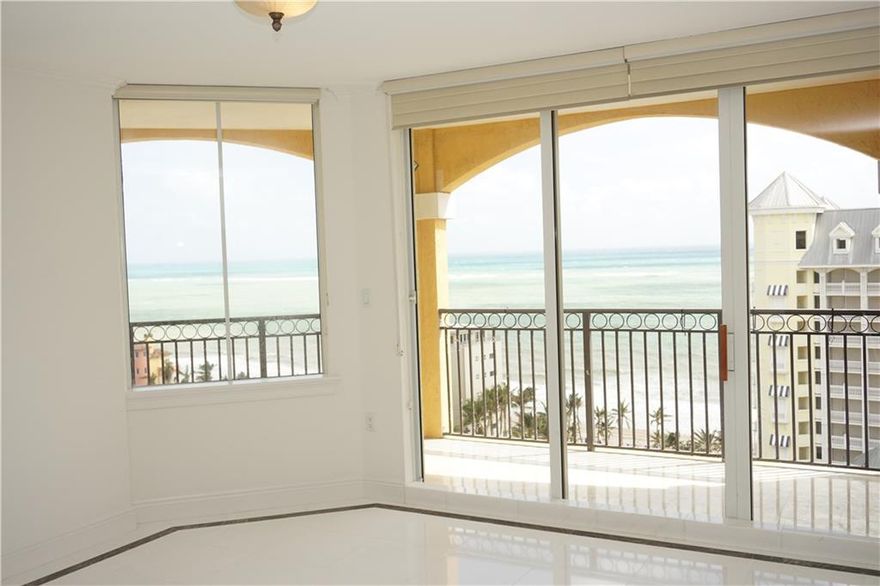 Vue Residence & Beach Club. Stunning NE corner views of Ocean and Intracoastal from wrap-around balcony. 3 bedrooms, 3 full baths, open kitchen, living and dining area, laundry room, solid core doors, marble and wood floors. Freshly painted. Access to private beach club, two pools, exercise facility, billiard-room 24-hours security, valet parking,Pet-friendly building. Finest Fort Lauderdale Beach area condo. Easy to show.