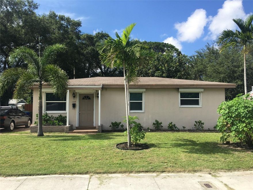 Beautifully updated home located in desirable River Oaks just minutes from Downtown Fort Lauderdale, the beach, airport, major highways & great shopping/restaurants. This 3 bedroom/2 bathroom home features a remodeled kitchen with stainless steel appliances & granite counter-tops, washer/dryer, hurricane impact windows, doors & Rolladen shutters. Additional features include Hunter Douglas wood blinds & a tank-less water heater. There is an extra-large fenced backyard that is great for entertaining with a covered wood deck patio, fire pit, fruit trees, a storage shed and boat/RV parking. Plenty of space for an addition on to the home or a pool, as many neighbors have done to this model. Walking distance to the Lauderdale Marine Center! Great potential as a rental property or Airbnb! No HOA!