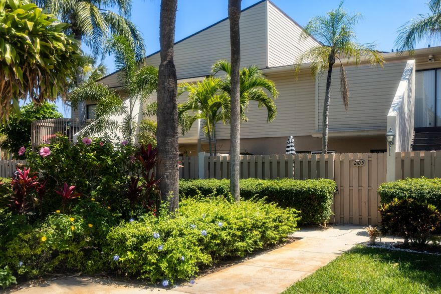 Welcome to this first floor beautifully updated condo, offering 2 master bedrooms designed for comfort and privacy. This residence features brand new flooring, all new appliances, upgraded bathrooms, and fresh immaculate interior that is truly move in ready.  Enjoy your own private patio courtyard - perfect for relaxing in a peaceful setting.  Residents enjoy access to an elegant clubhouse with resort style amenities, including swimming pool, hot tib, fitness center and tennis courts. Minutes away from shopping, dining and beautiful beaches. SELLER IS MOTIVATED.  AS-IS, furnish or unfurnished.  Move-in ready. Purchase application is required, $150,00 per applicant.  Please contact listing agent for showing, Kathryn Ellison, to gain access to gate.