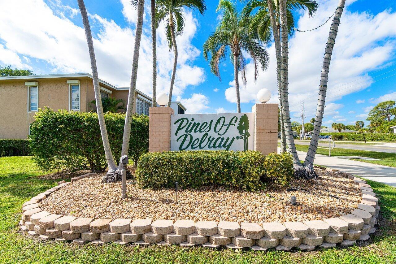 Embrace easy living in this delightful 2-bedroom, 2-bathroom condo in highly desirable 55+ community of Delray Pines. Step inside this bright and airy second-floor unit and discover an open-concept living and dining space, ideal for entertaining. Fully renovated kitchen is a chef's dream with sleek cabinetry, quartz countertops, and stainless steel appliances. Bathrooms have been thoughtfully remodeled for modern comfort. Extend your living space to the private balcony, a perfect spot for morning coffee or an evening breeze. Sunlight floods the interior's large windows, creating a cheerful atmosphere. Convenient in-unit laundry and plenty of storage.
