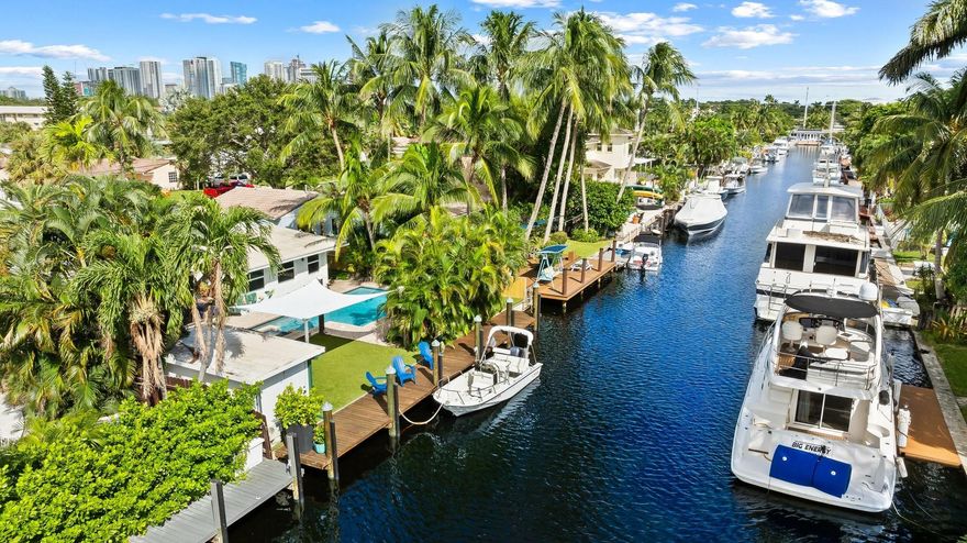 Waterfront rental with 60’ & no fixed bridges and ocean access. Located minutes from Las Olas, downtown Fort Lauderdale, I-95, Whole Foods, Publix, top restaurants, and 10 minutes to the airport. Fully renovated with brand-new electrical, plumbing, HVAC, hurricane windows and doors, and reinforced concrete construction. Features a chef’s kitchen with large island, wine and beer fridge, WiFi appliances, and smart home integration throughout. Enjoy a private tropical backyard with saltwater pool and spa, new dock, raised seawall, marine power pedestal, and LED lighting. Climate-controlled garage with EV charging, whole-house water filtration, tankless water heater, security cameras, smart gate, and lush landscaping complete this move-in-ready luxury waterfront retreat.