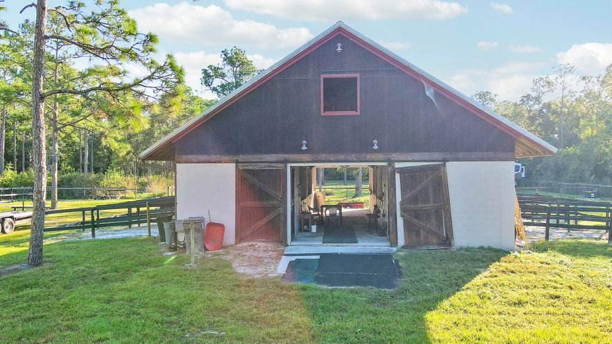 So. Florida rarity- approx 5 acre parcel, ready to go-a blank canvas for your dream. GROUNDWORK PREPPED, SAVING TENS OF THOUSANDS! The only parcel on the current market cleared and ready for your plans.   2023/4- 44' RV IS situated on the site for weekend visits or your residence during a build.  (Negotiable) 6 stall barn is ready for your ag business, storage or conversion to residential, arena with fencing.  Property is on a dead end road, north side of Indiantown, closer proximity.  The north side of parcel furnishes hack trails to a preserve area for miles of riding, hiking etc.  A sweet enclave for a private compound.   Your piece/peace of paradise awaits!   This property offering is inclusive to additional business opportunities, available upon request.