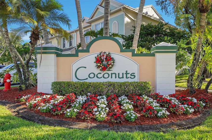 Two bedroom townhome in Coconuts community with resort style amenities at Bonaventure Town Center including clubhouse, pools, fitness center, tennis and much more. Spacious kitchen with plenty of cabinets and washer and dryer.  Sliding door leads to patio and storage closet. Living and Dining room and half bath downstairs.  2 bedrooms and full bath upstairs with double vanity and tub/shower. Tile downstairs and laminated wood upstairs. Accordion shutters on all windows. Parking space directly in front. No association approval required. Small pet ok with deposit. Conveniently located close to shopping, restaurants and major highways.