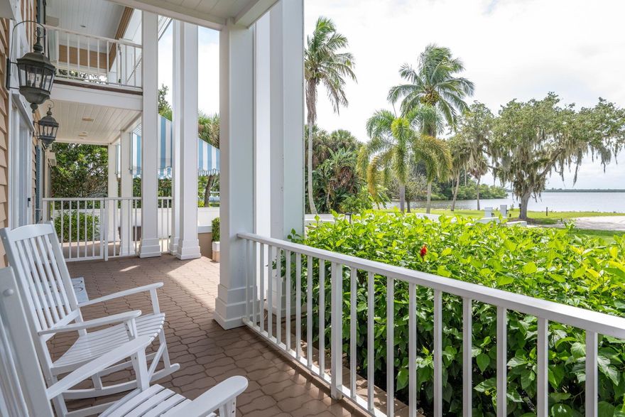 Experience this beautiful riverfront 4/3/3 pool home. Nestled on a .40-acre lot w/110 ft of canal frontage & adjacent .24-acre parcel w/an additional 150 ft of river frontage, this property offers a unique combination of space, privacy, & breathtaking water views. Main floor features 1/1, spacious living & large windows showcasing stunning sunsets. Upstairs, you'll find a versatile space serving as a playroom or movie room. Enjoy river views from the 2nd floor bedroom balconies. The outdoor area is perfect for entertaining & unwinding, featuring a sparkling pool overlooking the river & canal.