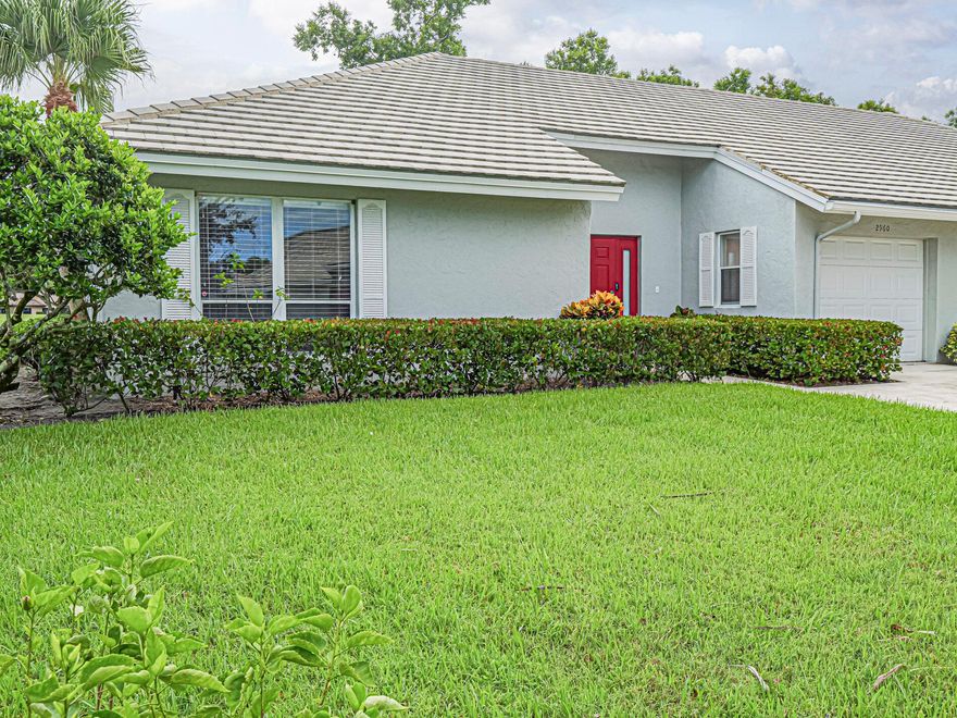 BRING ALL OFFERS!   3-bedroom, 2-bathroom end-unit villa featuring 1,605 SF, cathedral vaulted ceilings, and serene golf course views in sought-after Martin Downs Country Club. This home boasts a spacious living room with screened patio, abundant closet space, and natural light throughout.1 car garage, and 4-car driveway. HOA fees include high-speed cable with two boxes, pest control, roof maintenance, and exterior upkeep--buyers only need affordable  condo insurance! Community amenities include Martin Downs Golf Club, private Banyan Creek Golf Club with memberships available.  Optional Village Club membership offers pools, tennis, basketball, fitness trails Close to Turnpike and I 95. Top rated schools and restaurants and shopping.  3 year home warranty included