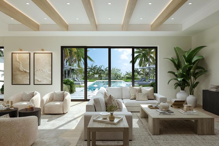 Nestled in the heart of Lake Ida, Delray Beach's premier neighborhood, this stunning estate totaling 6,764 sq. ft. is set for completion in early 2026. Blending coastal sophistication with transitional elegance, this home is designed for effortless luxury living. Step through the grand double-height entryway, and you're immediately greeted with a breathtaking view of the oversized resort-style pool. Expansive open-concept living spaces, framed by floor-to-ceiling sliding doors, flood the home with natural light and create a seamless indoor-outdoor flow. At the heart of the home, the chef's kitchen is a dream, featuring a natural gas Wolf range, Sub-Zero appliances, and a hidden walk-in butler's pantry —perfect for hosting and everyday convenience. The primary suite is a true retreat, complete with floor-to-ceiling glass sliders, spacious walk-in closets, and a spa-inspired bath featuring a steam shower, soaking tub, dual vanities with sitting area and direct access to a private outdoor wellness oasis with lush greenery and a cold plunge. The additional 4 bedrooms are also designed with comfort in mind, offering walk-in closets and private ensuite baths.

Built by SAW Development with every detail thoughtfully curated by renowned Opus Homes and Ava Gray Interiors, from the white oak flooring and Level 5 drywall to back lit oak ceiling beams and soft cove lightingcreating a warm yet sophisticated atmosphere. Additional conveniences include a mudroom upon entry from the garage, downstairs and upstairs laundry rooms, club room, upstairs loft with private balcony, and a three-car garage.

Outside, the home redefines resort-style living with a stunning pool, integrated spa, and sunshelf, along with a fully equipped summer kitchen, covered loggia and expansive yard.

Located just minutes from the beach and the vibrant shopping, dining, and social scene of Atlantic Avenue, this home offers the perfect blend of elegance, comfort, and convenience.