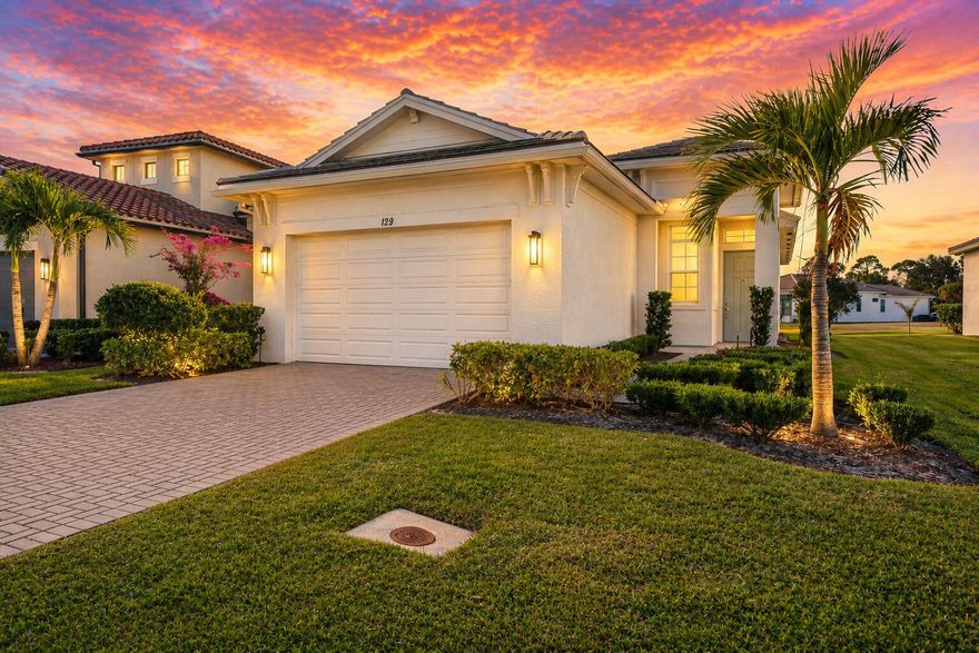 MOVE IN READY NEW CONSTRUCTION, NO NEED TO WAIT! Built in 2023, meticulously cared for ''Caroline'' model in Rivelle's gated community, offers a one story bright and airy open concept, 3 bedrooms plus office/den, 2 baths, and a 2-car garage. Soaring 11'4'' ceilings and impact windows with CUSTOM/UPGRADED motorized shades!! Gourmet kitchen with 42'' cabinets and all stainless appliances included. UPGRADED epoxy garage floors and elegant tray ceilings. Lovely NEW wood plank flooring as well. Rivella is a boutique community of approximately 317 homes. Enjoy top-notch amenities including tennis courts, a fitness center, and a swimming pool. Pickleball courts on the horizon too! Just 15-18 minutes to Downtown Stuart and Jensen Beach. Only 20-25 minutes to beautiful Treasure Coast beaches!