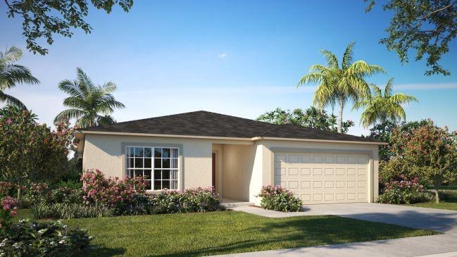 Under Construction. This is a fantastic opportunity to own the beautifully designed Marigold model in the sought-after Vero Lake Estates community—a peaceful, nature-rich neighborhood with no HOA, where you can freely park your boats, RVs, and toys. Known for its tranquil atmosphere and strong sense of community, Vero Lake Estates offers the perfect balance of serenity and convenience, with easy access to nearby parks, pristine beaches, and essential local amenities.
Welcome home to the Marigold—a Florida-style residence crafted for modern comfort and flexible living. Step through the inviting foyer into an expansive, open-concept floor plan that centers around a spacious great room—ideal for both entertaining and everyday relaxation.