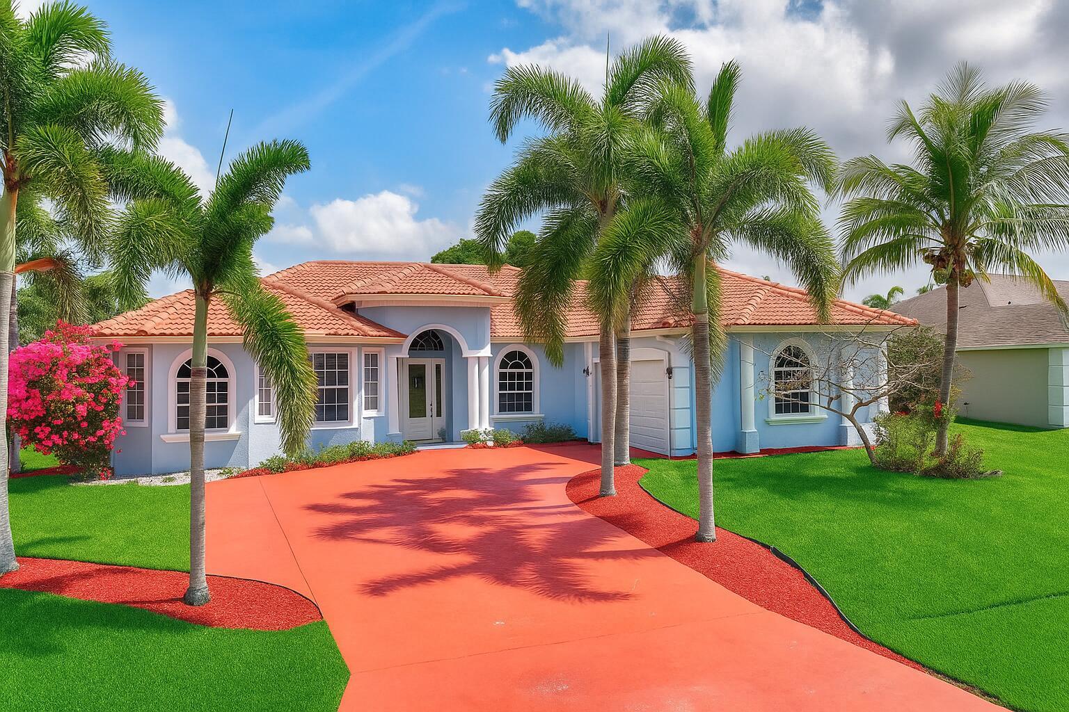 The photos have been virtually staged and enhanced to show the many wonderful options that this home has to offer. Welcome to this stunning custom-built home perfectly situated on a spacious corner lot, featuring a grand circular driveway with ample parking for multiple vehicles. From the moment you arrive, you'll be captivated by the elegant architectural details and thoughtful design that set this home apart.Step inside to discover gorgeous tile flooring that flows seamlessly throughout, highlighted by custom arched doorways, stately columns, and elegant tray ceilings that add a touch of sophistication to every room. This expansive residence offers 4 bedrooms and 3.5 baths, thoughtfully designed to combine comfort with luxury.