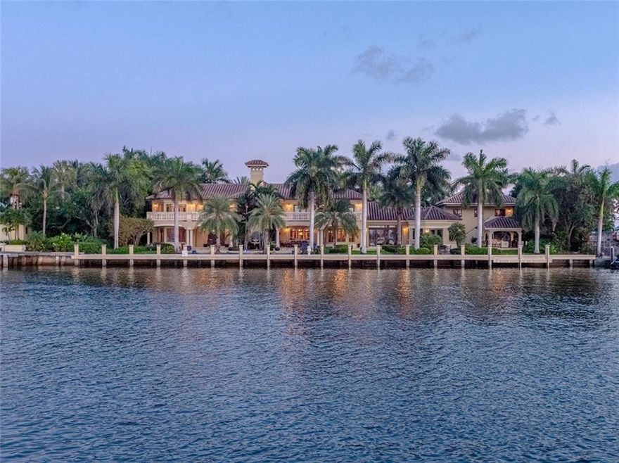 The best value in Harbor Beach! Why buy a $9M+ new construction SPEC home for twice the price & less waterfront & less view, when you can own this one-of-a-kind property w/ 190' linear waterfront w/ expansive views on Davat Bay/Intracoastal waterways. Custom built CBS/2-story estate w/amazing sunsets & city skyline views is located on a wide cul-de-sac w/ only 4 other homes. Updated kitchen w/ Quartz counter tops & Agate bar top, family rm, English pub formal L/R, D/R & office, master suite w/dual baths & private balcony. Addt'l 1st fl master suite w/private entrance to pool & waterfront.Fully updated Apt.over 3-car garage. Resort style outside entertainment w/ summer kitchen. HB enjoys 300' of ocean front, Ft.Laud Police security. HB has the largest lots, deepest water & closest to ocean. Absolutely the best value in Harbor Beach! Why buy a $9M+ new construction spec home for twice the price & less waterfront & less view, when you can own this one-of-a-kind property w/ 190' of linear waterfront w/ expansive & wide views on Davat Bay aka cul-de-sac of the Intracoastal waterways. Custom built CBS/2-story estate w/amazing sunsets & city skyline views. Special features include a detached newly updated fully equipped apartment above the 3-car garage
