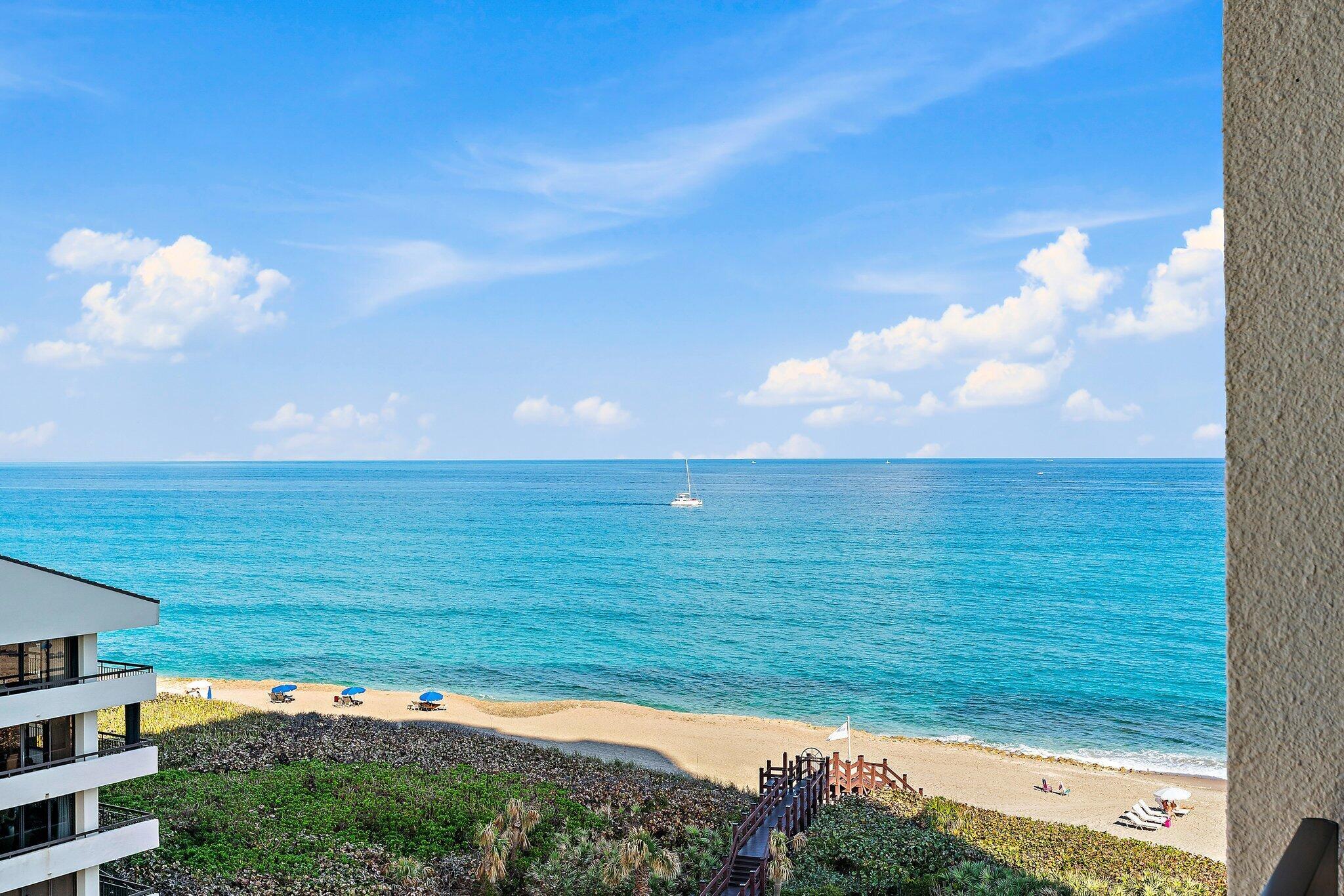 Enjoy the beauty of Singer Island from this completely remodeled 7th floor North West corner residence at the Martinique East tower. This 2 bedroom, 3 1/2 bathroom condo offers a spacious floorplan and privacy with only 4 residences per floor. Three balconies invite you to relax, entertain, and dine outdoors while overlooking the gorgeous Intracoastal and ocean. The Martinique features the finest community amenities including a manned gate, lobby with concierge, parking garage, library, billiard room, fitness facilities, tennis courts and private restaurant open for breakfast, lunch, dinners and parties! The pool deck is under renovation this year.