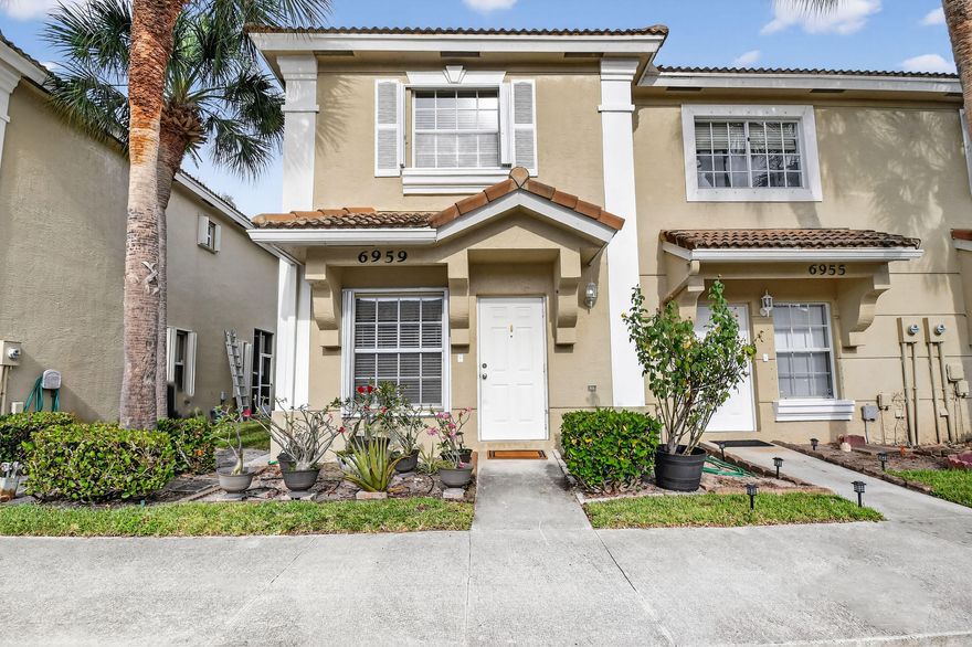Welcome home to this corner unit  2 Bedroom, 2.5 Bath townhouse nestled in a gated, all-age community offering comfort and convenience.  The light and bright interior features a new stove and new dishwasher.  The staircase leading to the spacious 2nd floor has  new carpeting for added comfort.  Enjoy added security with hurricane shutters.  Take advantage of low monthly maintenance fees that covers basic cable, internet, lawn care, gated access.  With its desirable location and well-maintained amenities (community pool, fitness center, clubhouse, hot tub) this home is an exceptional value.  This townhouse is move-in ready and waiting for you to make it your own.  Can Rent Immediately.
