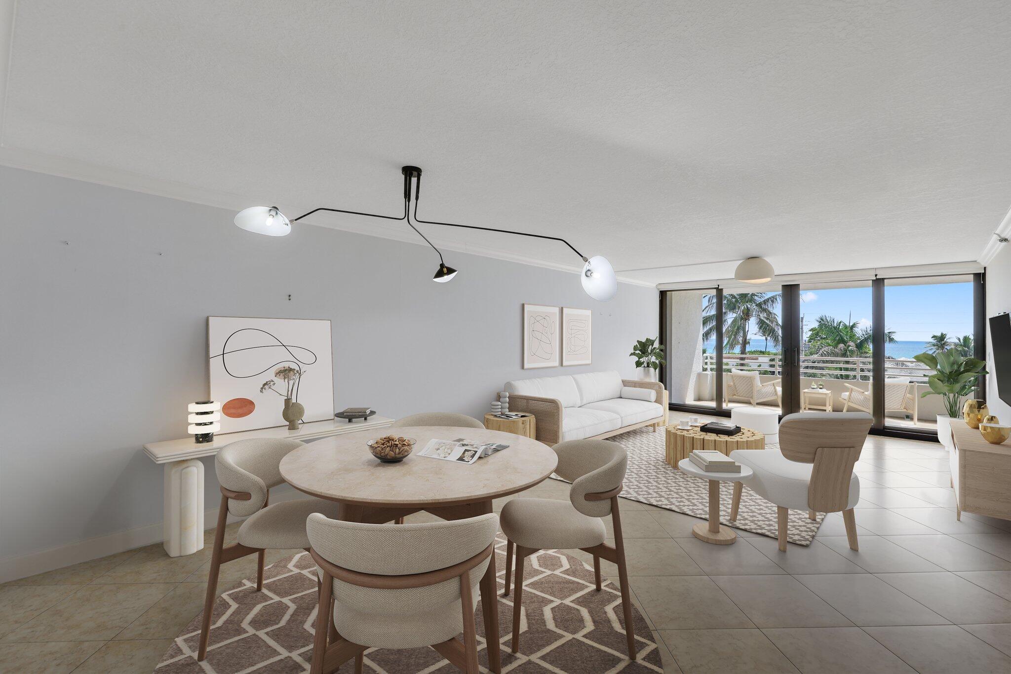 Discover coastal living at Casuarina, a hidden gem nestled in the heart of Highland Beach, perfectly positioned between Boca Raton and Delray Beach. This luxurious boutique building offers more than just a home--it's a sanctuary where breathtaking ocean views and ultimate luxury converge.Unit 401 welcomes you with its spacious 3 bedrooms, 2 bathrooms, and 1,830 square feet of open-concept living. Step into the renovated kitchen, designed with stainless steel appliances and abundant storage, catering perfectly to culinary enthusiasts and family gatherings.This corner unit boasts balconies that frame both direct ocean and pool views, inviting you to savor every sunrise from your private, oversized covered balcony. Enjoy peace of mind with 24-hour security and a newly renovated lobby