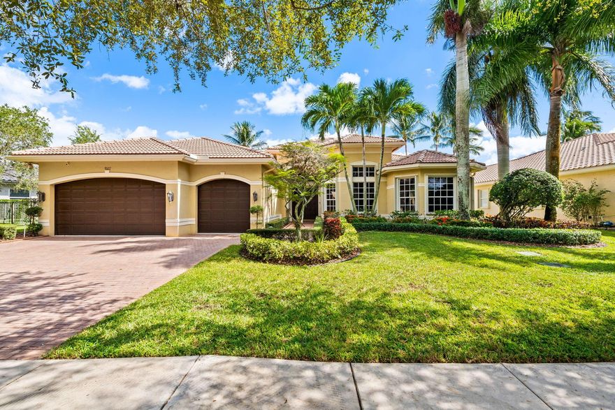 Welcome to this elegant 4BR, 4BA plus den residence on a beautiful lake lot in sought-after Saturnia Isles. This home blends comfort, functionality & peace of mind. Accordion & electric shutters offer full storm protection. Inside, marble floors laid on the diagonal flow through main living areas, complemented by a front office/den w/ rich wood floors. The kitchen features Wolfe double ovens, huge pantry & abundant storage ideal for the home chef. Upgrades include whole-house generator w/ 2 propane tanks, central vac, alarm & exterior cameras. Spacious primary suite offers custom built-out closets & a luxurious bath w/ double sinks and jetted tub. 2 A/C units replaced in 2022 for efficiency & peace of mind.  Large covered patio with pool, lake view & fenced yard perfect for Florida living