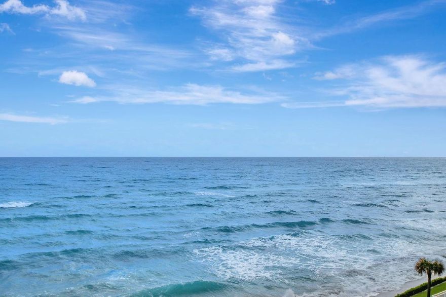 :Make this your home away from home, direct Ocean and Intracoastal view two large bedrooms and baths. Large living room and dining room, kitchen with white cabinets, large window over the sink with ocean and intracoastal views. The large balcony can accommodate a dining area plus seating to watch the ocean waves. Enjoy the heated beachside pool with Jacuzzi, new stainless-steel barbecue area with dune walks, state-of-the-art fitness center with his/her saunas, relaxing billiard room with library, ocean lounge with full kitchen and bar, a secluded beach with private access, a twenty-four-hour manned guard gate, full time concierge.