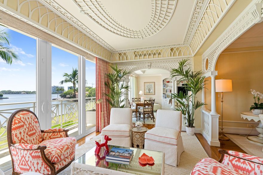 Impeccable waterfront condominium located on world renowned Worth Avenue. This stunning 3BR/ 4BA residence was meticulously designed by Keithley Miller of Kemble Interiors. Incredible attention to design details with the highest level of craftsmanship throughout. Clearly the designer was given an open budget to complete this Palm Beach masterpiece. Gorgeous Sun drenched southwest water views of Lake Worth from the living room, loggia and master bedroom. Stunning kitchen with an abundance of storage space, quartzite countertops and Thermador appliances . The Villas Condominium is one of the highest sought after boutique buildings in Palm Beach offering white glove service surrounded by The Everglades Club, world class shopping on Worth Ave, and the best restaurants Palm Beach has to offe