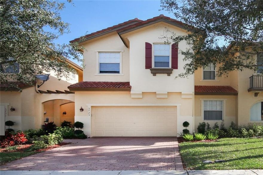 Large Spacious Townhouse in Tuscany in Heron Bay.   3 beds & 2.5 baths & Laundry upstairs, living, dining & Family Room downstairs with Wood floors.  Open Kitchen with stainless steel appliances, lots of upgrades, neutral tones, 2 car garage, plus long driveway for parking.  Amenities Galore:  Guard Gated entrances, 2 clubhouses/pools/fitness centers, tennis center, sand lot, water park & playgrounds.    Easy to show.