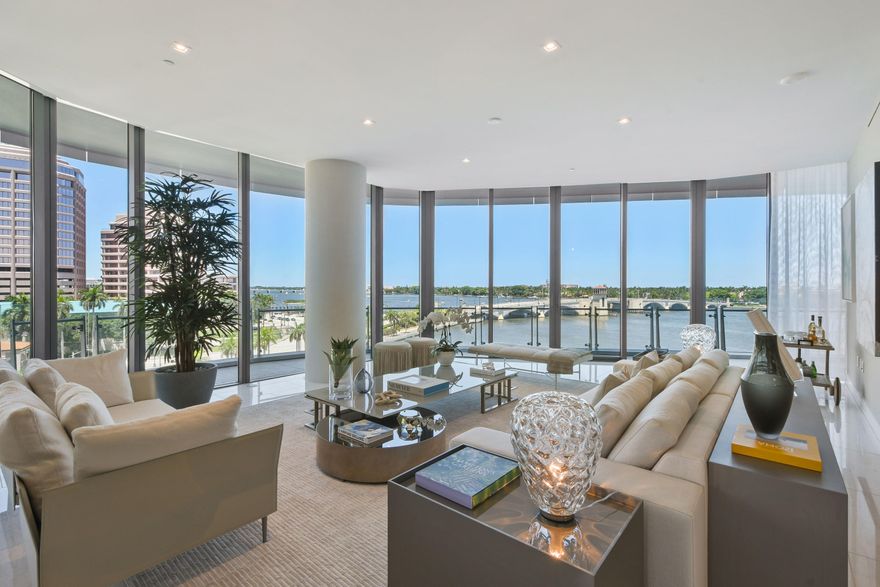 FULLY FINISHED AND FURNISHED BY ARTEFACTO! Iconic 25-story new development with unobstructed ocean/intracoastal view steps from Palm Beach. Flow-through residences offer dramatic ceiling heights, floor-to-ceiling glass, expansive balconies. Amenities include pools, salon, spa, gym, valet.