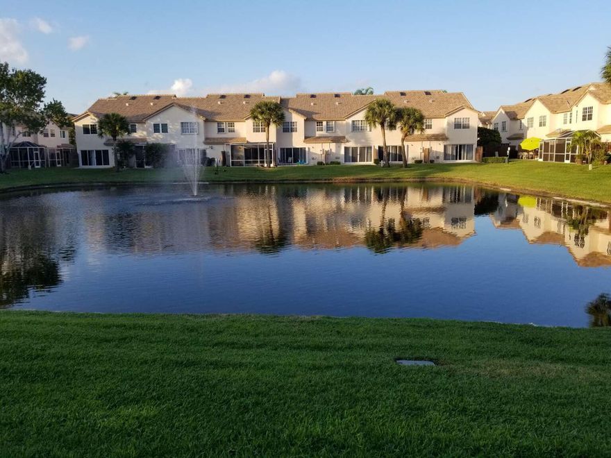 Welcome to waterfront living where you can view the wildlife while grilling burgers on your brick patio. This a small gated community where neighbors stop and talk to each other on their way to the playground, pool or jacuzzi. And if you don't want burgers tonight, walk to Uptown Boca, where you will be met with 195,000 square feet of upscale retail and restaurants. Need a hammer or a key made ? It's only a five minute walk to the Home Depot, where you will also find a Publix. The listing price reflects the status with the property in need of updates to meet your individual taste. It is move in ready.