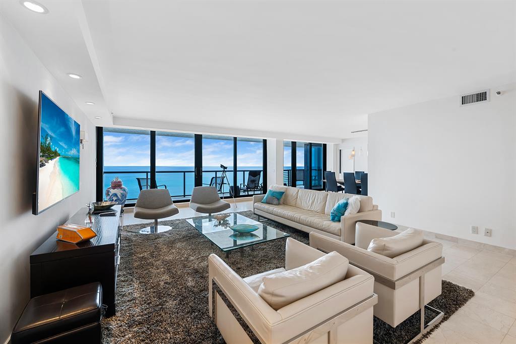 THE BEST OF ALL WATERFRONT VIEWS! THIS UNIT BOASTS DIRECT AND UNOBSTRUCTED, OCEAN, INTRACOASTAL & CITY VIEWS! NESTLED IN A 3 MILE QUIET TOWN BETWEEN DELRAY BEACH AND BOCA RATON. ENJOY COMPLETELY PRIVATE EXPOSURES, WITH NO OTHER NEIGHBORING BUILDINGS BLOCKING THE WATER. PERFECT SUNRISE/SUNSET VIEWS! BUILDING LOOKS FABULOUS, HIGHLIGHTED BY DEEP WRAP-AROUND BALCONIES & NEWLY INSTALLED FLOOR TO CEILING IMPACT RESISTANT GLASS SLIDING WINDOWS AND GLASS RAILINGS! CONCRETE RESTORATION, PAINTING/SEALING, UPPER DECK, PAVERS, ROOF, ENTIRE POOL AREA, INTRACOASTAL SEAWALL AND DOCKS RECENTLY COMPLETED. TWO GARAGE SPACES ARE POSSIBLE WITH THIS UNIT. WINE & STORAGE LOCKERS AS WELL! BOAT SLIPS AND CABANAS SOLD SEPARATELY. THIS BEAUTIFUL HOME IS OFFERED TURNKEY/ CONTEMPORARILY FURNISHED!! NEW AC!