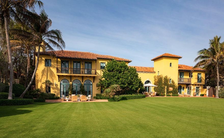 This extraordinary 1922 Mediterranean style oceanfront home has been impeccably maintained & updated.  The most discerning Buyer is able to enjoy a beautifully preserved historic home as well as all the conveniences of modern technology, including state of the art AV, lighting, & WiFi.   The architecture of the home affords exceptional ocean views.  The configuration lives both casually & formally around a beautifully articulated & protected coquina courtyard, affording al fresco dining, multiple seating areas, outdoor AV entertainment, & a heated swimming pool & spa.  The property is located very close to Town, Worth Avenue, golf, tennis, the Town marina, the airport, etc. Additional amenities include separate Guest and Staff accommodations, impact windows and doors, 3-car garage, and ample off street parking.