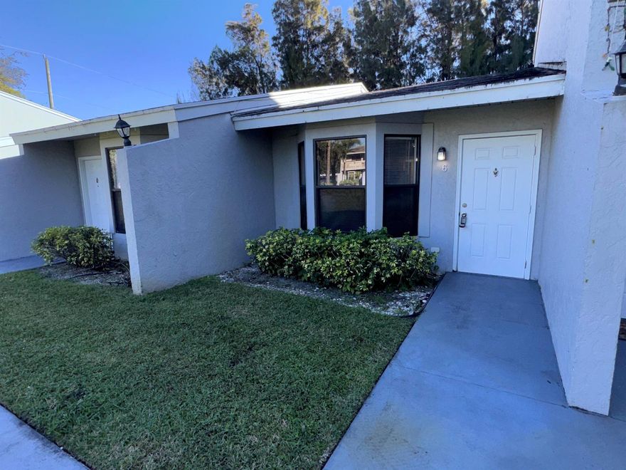 Quite location for this 1/Bedroom 1/Bathroom apartment home. All tiled flooring. Open rear patio with a small storage area, central A/C. Apartment is equipped with a stackable Washer/Dryer. H20 included rent. Tenant pays electric and CABLE TV and internet.  This location is FPL electric; a small pet is welcomed. Ideal Landlords.