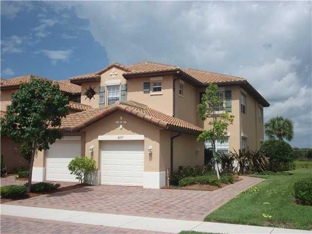 IMPECCABLE 1ST FLOOR, CORNER UNIT WITH GARAGE! LOVELY PRESERVE/SUNSET VIEWS FROM YOUR SCREENED PATIO WITH PRIVACY. SPACIOUS 3 BEDROOM2/BATH CONDO OFFERS SPLIT BEDROOMS, LARGE OPEN KITCHEN WITH GRANITE COUNTERS, STAINLESS APPLIANCES AND WOOD CABINETS AND PANTRY. TILE FLOORS IN LIVING AREAS, RICH LAMINATE IN BEDROOMS. SEPARATE DINING AREA WITH SLIDERS. ENSUITE OFFERS DOUBLE CLOSETS AND SPACIOUS BATH WITH DOUBLE VANITIES. ALL IN RESORT COMMUNITY OF HERON BAY. WALK TO COMMUNITY POOL OR ENJOY RENOUND PLAZA DEL LAGO CLUB HOUSE, TENNIS AND ALL AMENITIES! PETS OK. A+ SCHOOLS!