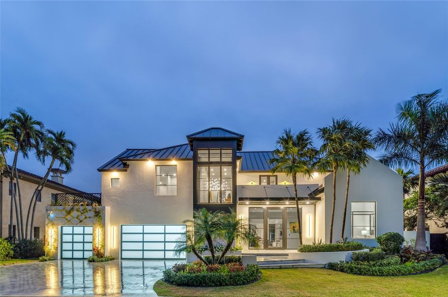 Reimagined Farmhouse Modern-inspired deepwater estate sited on 100 +/- feet of waterfrontage on the Luna Canal in the prestigious South Las Olas Isles, fresh from a multi-year renovation and expansion (2025). An urban chic grid-glass double doors open to light-filled foyer with dramatic glass staircase, sleek porcelain slab floors throughout and walk-in wine/champagne vault that leads to the great room with linear fireplace and glass enclosed office/study. The open waterfront gourmet island kitchen features Eucalyptus lacquered yacht-quality cabinetry, lustrous white counters, luxe Miele appliance package and breakfast bar, an adjacent family room boasts a professional bar. Also on this level is a guest suite, utility room and powder bath (Continued on Supplement Remarks).  The second level includes a "Front Row" primary suite with sitting room and fireplace, balcony, dreamy spa-like bath and dual outfitted boutique closets. Four additional bedroom suites (1 as a two room in-laws or captain quarters) accommodates family and guests. Outdoor entertaining is enjoyed at the lanai with summer kitchen, bar, cabana, resort-style mosaic tiled pool with marble patio, verdant maintenance-free turf lawn, and a fully equipped yacht dock, minutes to the Intracoastal. Other amenities include a custom-built walk-in butler's pantry, two utility rooms and 3 bay garage. Ideally located off prestigious Las Olas Boulevard, a short stroll to the village restaurant row/shops and Fort Lauderdale's sandy beaches. Shown by appt only to fully vetted buyersNote: Original Structure built in 2001 per Broward County Property Appraiser. Reimagined construction completed in 2025   DISCLAIMER: Information published or otherwise provided by the listing company and its representatives including but not limited to prices, measurements, square footages, lot sizes, calculations, statistics, and videos are deemed reliable but are not guaranteed and are subject to errors, omissions or changes without notice. All such information should be independently verified by any prospective purchaser or seller. Parties should perform their own due diligence to verify such information prior to a sale or listing. Listing company expressly disclaims any warranty or representation regarding such information. Prices published are either list price, sold price, and/or last asking price. The listing company participates in the Multiple Listing Service and IDX. The properties published as listed and sold are not necessarily exclusive to listing company and may be listed or have sold with other members of the Multiple Listing Service. Transactions where listing company represented both buyers and sellers are calculated as two sales. "No payments made until title passes" Some affiliations may not be applicable to certain geographic areas. If your property is currently listed with another broker, please disregard any solicitation for services. Information published or otherwise provided by seller, listing company or its representatives is deemed reliable but are not guaranteed and subject to errors, omissions, or changes without notice. Copyright 2026 by the listing company. All Rights Reserved.