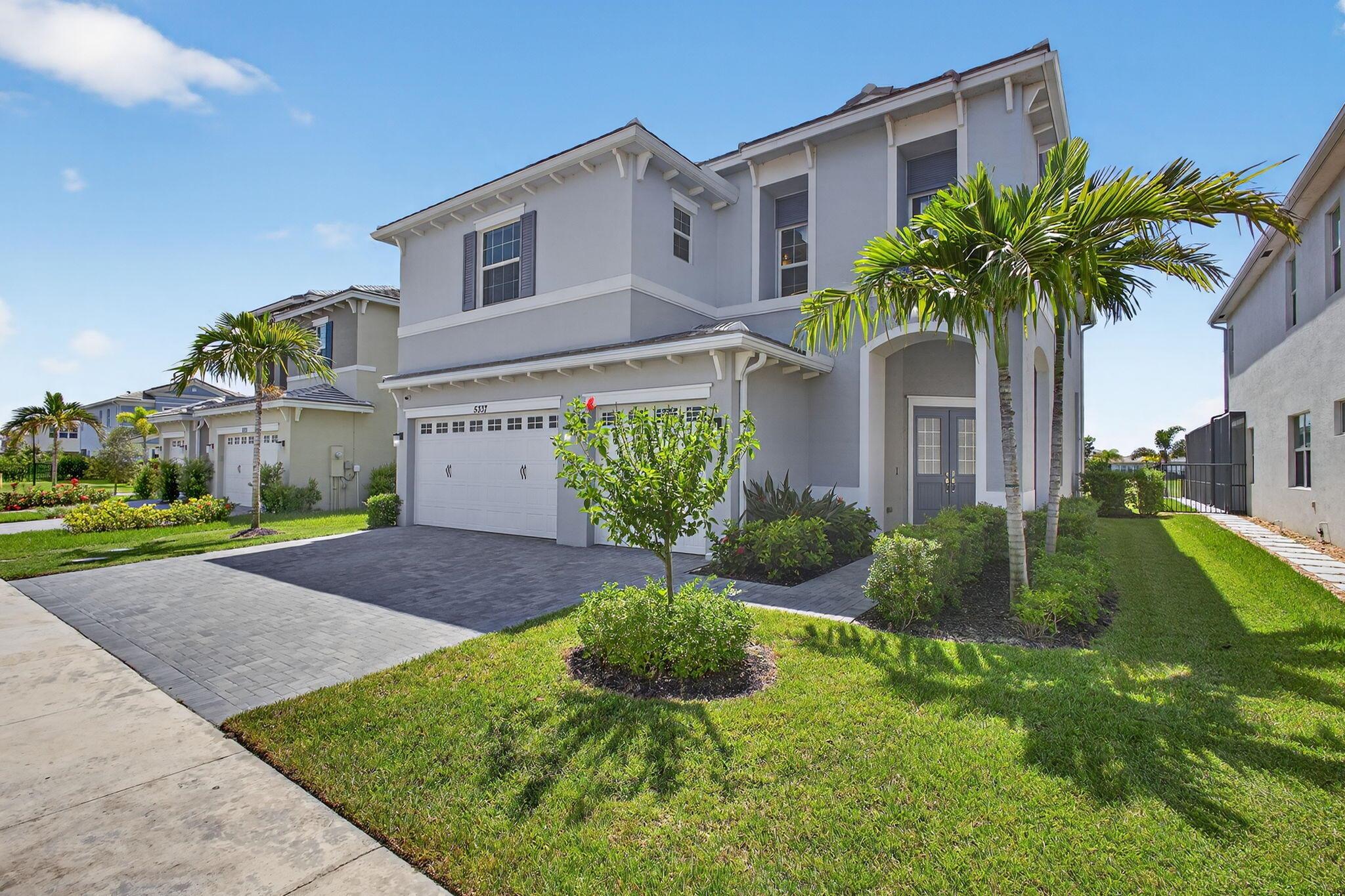For the most accurate information when viewing this property online, skip the Request Showing or Agent button and find the listing broker's information. Hurricane-impact doors/windows, 3 Car Garage, double entry doors, high ceilings, light & bright, open floor plan, Gourmet kitchen w/granite, island seating, pendant lights, crown molding, backsplash, stainless steel appliances. Master suite w/private balcony, sitting/workout area, tray ceilings, soaking tub, seamless glass shower. Driftwood Oak laminate upstairs flooring & stairs, Level 5 tile down, Gyp-Crete subfloor, masonry foam insulation, covered patio, downstairs guest/office, epoxy garage floor, garage sink, ext. garage door. Resort amenities: beach-entry pool, slide, fountain, bocce, playground, basketball, BMX.