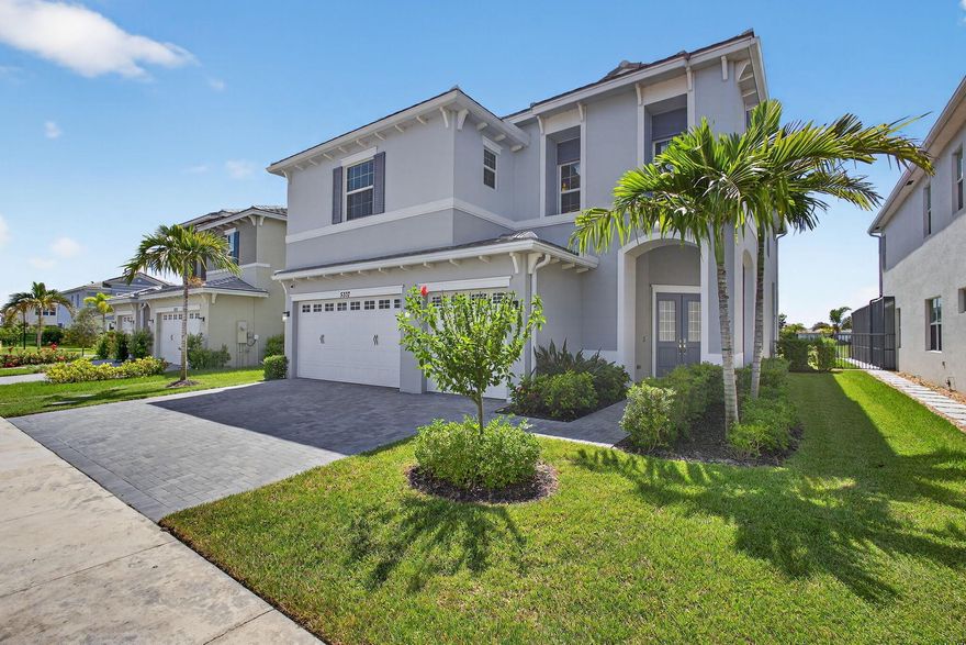 Seller willing to contribute to the buyer's closing costs or rate buy-down,  Impact doors/windows, 3 Car Garage, double entry doors, high ceilings, light & bright, open floor plan, Gourmet kitchen w/granite, island seating, crown molding, backsplash, stainless steel appliances. Master suite w/private balcony, sitting/workout area, tray ceilings, soaking tub, seamless glass shower. Driftwood Oak laminate flooring & stairs, Level 5 tile down, Gyp-Crete subfloor, masonry foam insulation, covered patio, downstairs guest/office, epoxy garage floor. Upgrade costs Balcony 25k,Master bathroom 10k, wood floors and marble plus island in the kitchen 30k. Resin, side door and sink with extra outlets in garage 10k Resort amenities: beach-entry pool, slide, fountain, bocce, playground, basketball, BMX