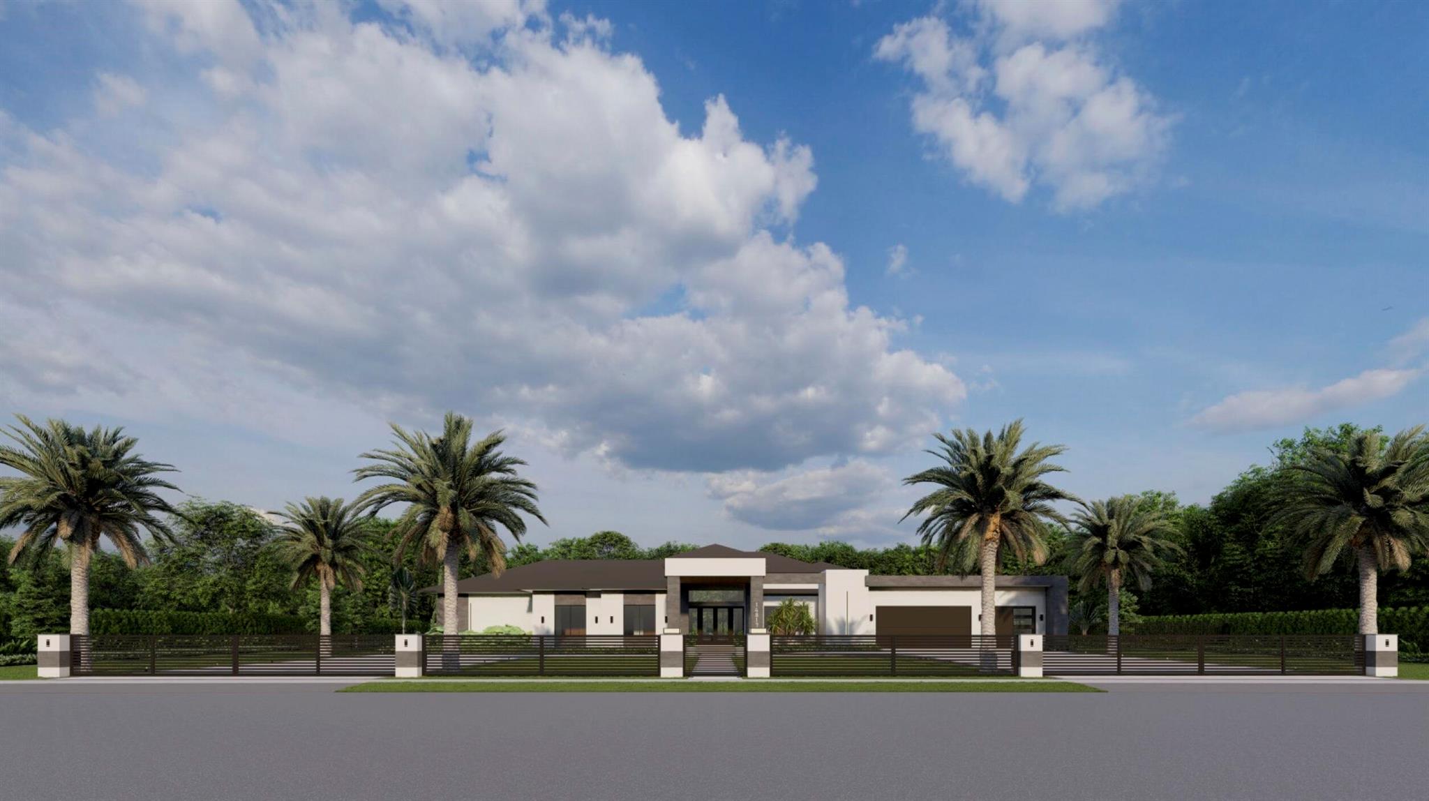 Step inside this exceptional 2025-built modern one-story estate in Wellington, where elegance meets contemporary design. Behind impressive double doors, you'll find 5 spacious bedrooms, 6.5 luxurious bathrooms, a private office, and a 3-car garage. The open layout is thoughtfully designed with exquisite finishes and expansive impact windows that frame stunning views of the lush backyard. At the heart of the home is a gourmet kitchen with premium Dacor appliances, a gas cooktop, and custom cabinetry, ideal for daily living and entertaining. For comfort and efficiency, the estate includes three central A/C units, an instant hot water system, and a well water irrigation system. Connected to city water and sewer, this home offers added convenience with no septic maintenance required.