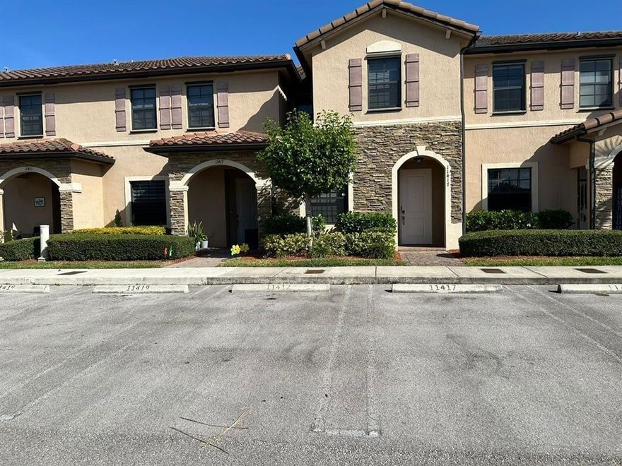 Well-maintained 3-bedroom, 2.5-bath townhome located in the desirable gated Artesa community by Lennar. Built in 2017 with upgrades throughout. Currently rented through April with a tenant paying $2,500 per month, making this a great investment opportunity with immediate income.The community offers 24/7 security and resort-style amenities including a clubhouse, pool, fitness center, playground, basketball courts, walking trails, and more. The home features spacious bedrooms, walk-in closets, stainless steel appliances, vinyl flooring, a private patio, and an in-unit washer and dryer. Two assigned parking spaces are located directly in front of the property.Conveniently located near major highways, shopping, and dining.