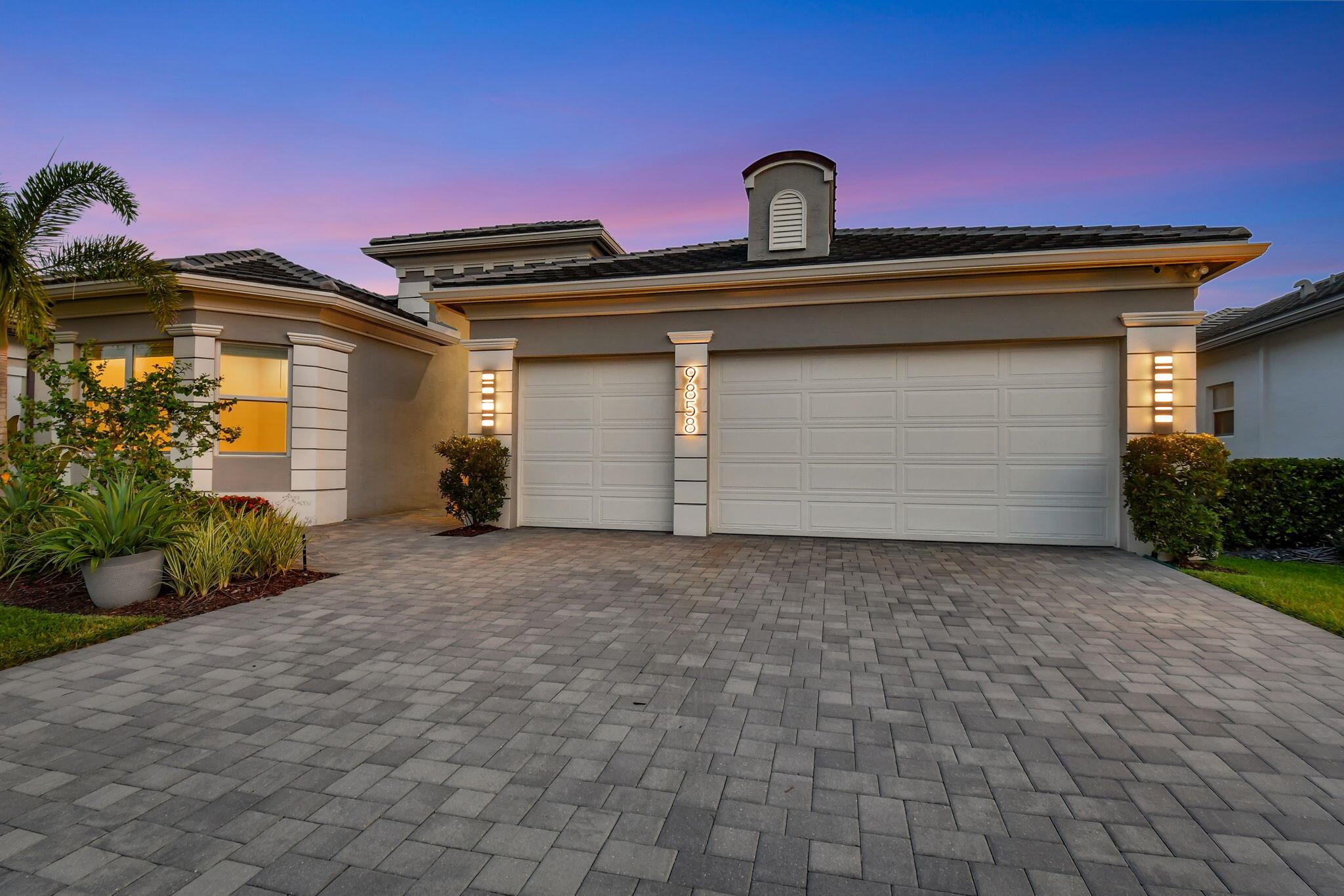 Step into this one-of-a-kind Julia model home in the vibrant 55+ community of Valencia Sound. This beautifully designed 3-bedroom, 3.5-bathroom residence--with an office/convertible 4th bedroom--seamlessly blends modern elegance, functionality, and Feng Shui-inspired harmony. From the moment you enter, you're welcomed by exquisite, custom lighting fixtures that elevate each space and create a warm, inviting ambiance. Thoughtfully reimagined living areas flow effortlessly from room to room, offering a unique sense of openness and connection distinctive to this home. The gourmet kitchen is a chef's dream, featuring a large island, abundant cabinetry, and gas appliances--ideal for both entertaining and everyday cooking. Enjoy serene backyard views from the charming breakfast nook, perfect