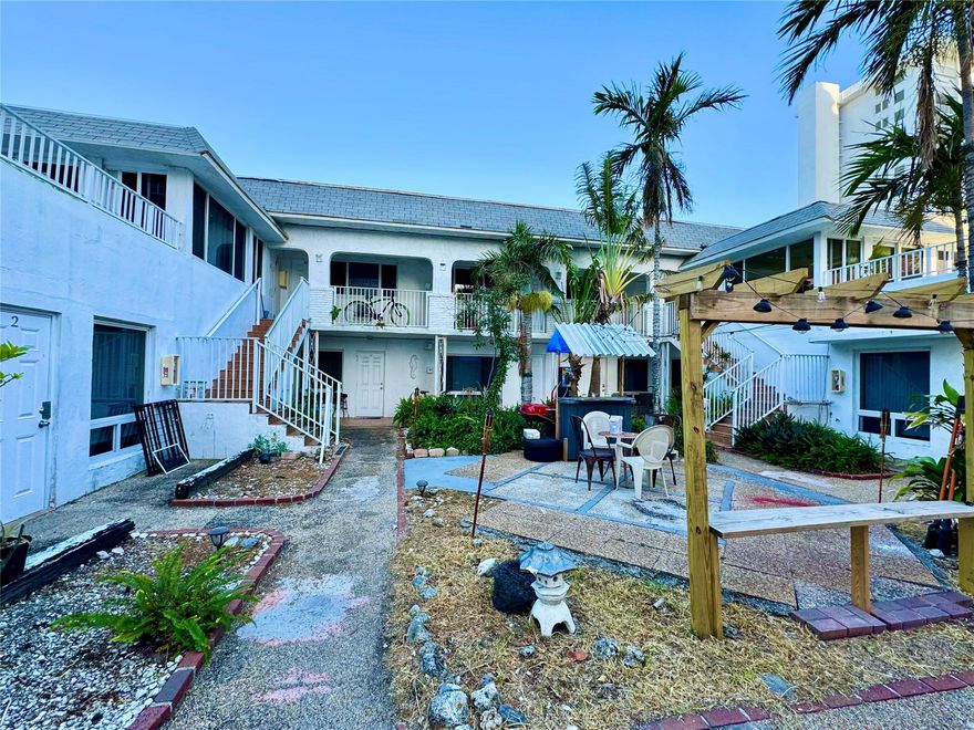 A 5 minute walk to the beach, this snug studio is steps away to beach access, with utilities included for an additional $95/month. Nestled in a gated courtyard for serene privacy, it epitomizes coastal living, ideal for beach aficionados seeking convenience and charm.