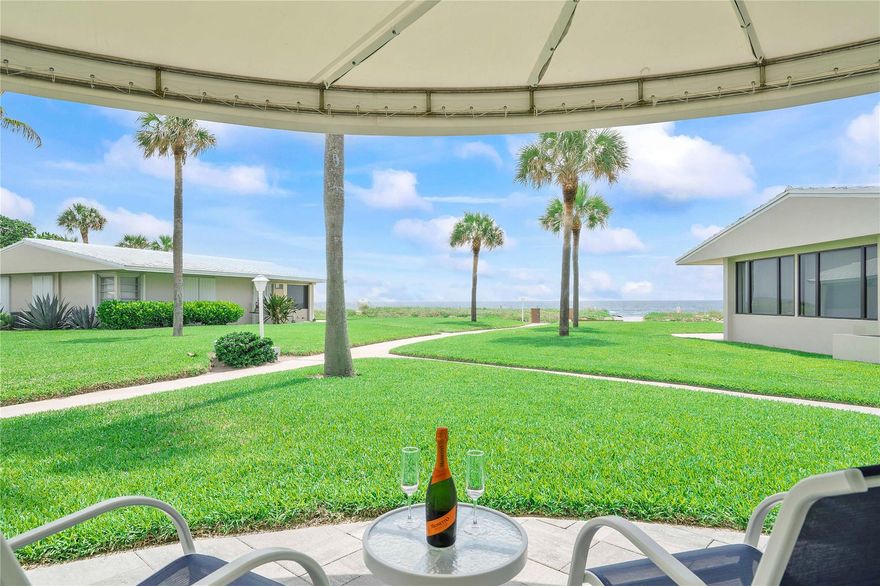 ONE OF A KIND, DIRECT OCEAN FRONT VILLA WHERE OCEAN WHISPERS MEET TIMELESS ELEGANCE! You will not find another ocean front property at this price and or with this exquisite location. Forget condo living...park at your front or back door and live freely in a stand-alone villa just steps from the ocean. This enchanting home captivates the ocean view with a huge wrap-around patio and custom awning shading for your outside enjoyment. Pompano Surf Club community provides 10 1/2 acres that is owned by the PSC members and provides old Florida charm in a tropical paradise.  Fully remodeled, OPEN floor plan, designer decorated with all top-notch trimmings and appliances including Quartz countertops and lovely porcelain tile floors. Come see where every sunset feels like a love letter from the sea!