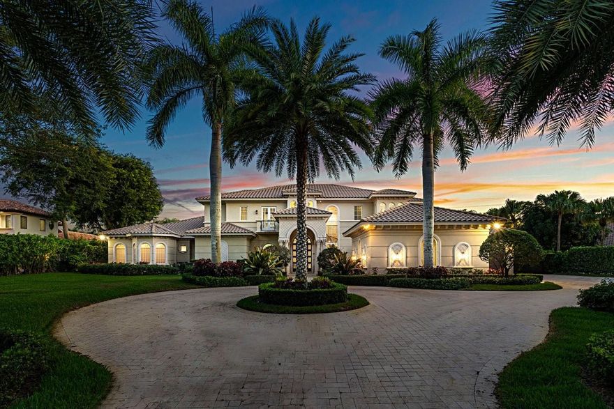 First time to the market for this one-of-a-kind custom home filled with warmth and exceptional character! This estate sits on over an acre of land in Long Lake Estates, one of the most coveted and prestigious gated neighborhoods in Boca Raton. Built in 2011 boasting 9,215 square feet under air and 13,341 total square feet, featuring 6 bedrooms + study and 9 bathrooms. Amenities include a newly renovated kitchen, primary suite with dual baths, theatre room, opulent club room with fireplace, elevator, tremendous second floor covered balcony, grand circular driveway, private tennis and basketball court, pool with spa and outdoor kitchen on an ultra-private lot with lush mature landscaping. The epitome of luxury living with impressive grounds and unparalleled design and construction quality.