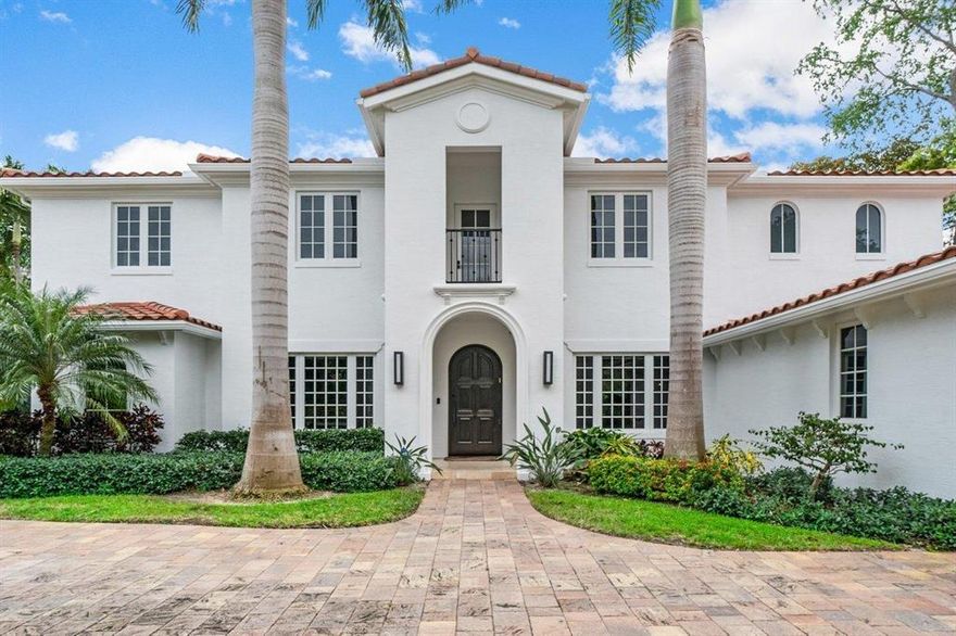 Location, Location! This elegant, custom built 2012 estate property, which sits on almost .4 of an acre in the historical heart of the Old Floresta neighborhood, gives a fresh and unique perspective on classic Mediterranean design with a modern and refined twist. The Old Floresta section preserves Old Florida beauty in East Boca Raton- all just minutes from the landmark Boca Raton Resort, beautiful beaches, and world class dining and shopping venues. It is also situated in the highly acclaimed Addison Mizner/Boca Raton High school district. Saturnia marble (with a beautiful inlaid entry way foyer), hardwood floors, deep crown moldings, and complete impact-glass windows (including stacking wall system sliders in the family room) are featured in this incredible home! There is a private