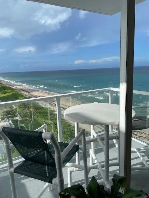 Spectacular direct ocean and beach views from the moment you enter this light and bright Penthouse condo. Hurricane impact floor to ceiling sliding doors provides unobstructed views ..Offered furnished for annual rent.Full-service building with 24-hour door person, large pool deck with heated pool, BBQ grills and steps to the beach. On the same level is a spacious social room and gym. Short stroll to shopping and dining in Plaza Del Mar and the beautifu EAU of Palm Beach resort and spa.
