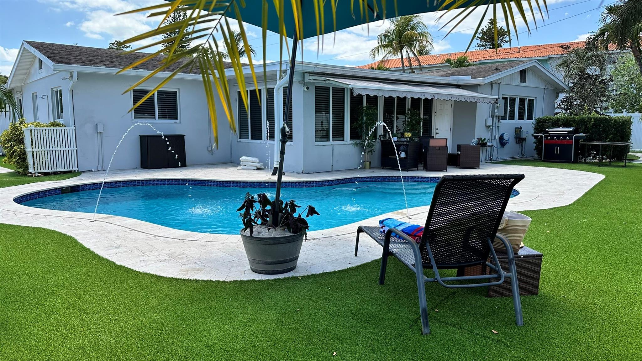 Available July 15th to Nov 1st Only - !Long Term, Seasonal or Short Term available minimum 7 day stay. Fully furnished, fully equipped, , full 3/2 on resort style, full size washer and dryer. Water, high speed internet . lawn & pool service included. Tenant Responsible for Electrical bill. BBQ area, pool for sun all day. Up to two pets with $200 /pet fee. $150 application fee. $200 cleaning fee. Text listing agent or see Brokers remark for availability and pricing
