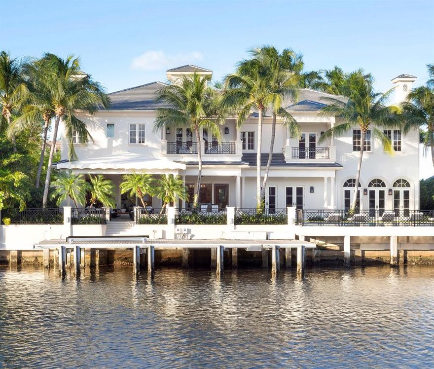Re-imagined Sanctuary deepwater estate sited on 115 +/- feet of waterfrontage facing a sought-after southeast exposure. New Streamlined interiors create a modern and fresh style with light- filled rooms. Limestone and white-washed wood floors throughout with high ceilings and designer finishes. Fabulous master suite with fireplace, sitting room and dual marble baths and walk-in closest and balcony. Other luxe features include a club room/bar and secondary family room. Resort-like pool/patio with expansive lania with summer kitchen and cabana. Shown by appt only. DISCLAIMER: Information published or otherwise provided by the listing company and its representatives including but not limited to prices, measurements, square footages, lot sizes, calculations and statistics are deemed reliable but are not guaranteed and are subject to errors, omissions or changes without notice. All such information should be independently verified by any prospective purchaser or seller. Parties should perform their own due diligence to verify such information prior to a sale or listing. Listing company expressly disclaims any warranty or representation regarding such information. Prices published are either list price, sold price, and/or last asking price. The listing company participates in the Multiple Listing Service and IDX. The properties published as listed and sold are not necessarily exclusive to listing company and may be listed or have sold with other members of the Multiple Listing Service. Transactions where listing company represented both buyers and sellers are calculated as two sales. The listing company's marketplace is all of the following: Vero Beach, Town of Orchid, Indian River Shores, Town of Palm Beach, West Palm Beach, Manalapan Beach, Point Manalapan, Hypoluxo Island, Ocean Ridge, Gulf Stream, Delray Beach, Highland Beach, Boca Raton, East Deerfield Beach, Hillsboro Beach, Hillsboro Shores, East Pompano Beach, Lighthouse Point, Sea Ranch Lakes and Fort Lauderdale. Cooperating brokers are advised that in the event of a Buyer default, no commission will be paid to a cooperating Broker on the Deposits retained by the Seller. No commissions are paid to any cooperating broker until title passes or upon actual commencement of a lease. Some affiliations may not be applicable to certain geographic areas. If your property is currently listed with another broker, please disregard any solicitation for services. Copyright 2020 listing company All Rights Reserved.