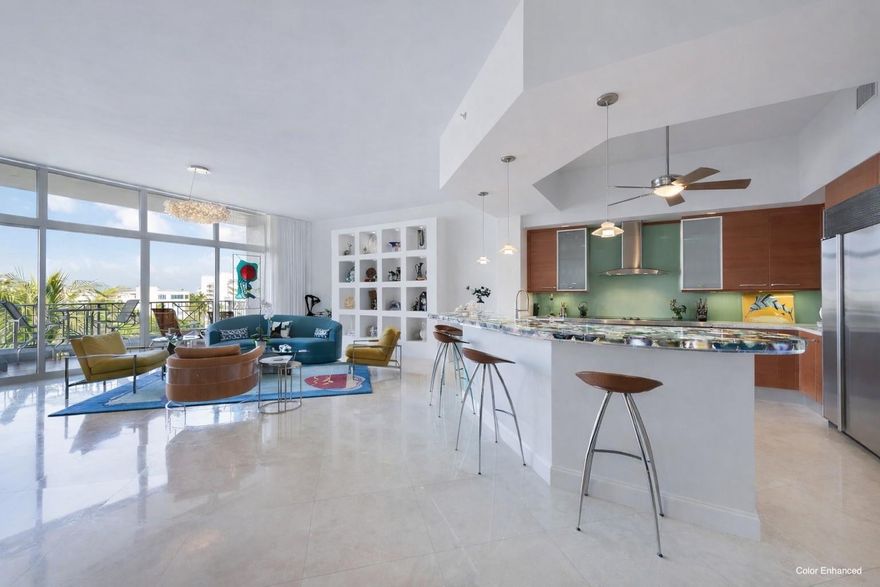 PENTHOUSE with BONUS: 6 MONTHS HOA PAID upon closing on this rare beachfront top-floor residence with 11’ ceilings and floor-to-ceiling impact glass with $150k in upgrades in the past 2 years.INDOOR–OUTDOOR LIVING: Open kitchen/living/dining flows to a spacious balcony with ocean views—perfect for sunrise coffee and al fresco dinners.PRIMARY RETREAT: Spa-like bath with skylight + dual sinks + dual walk-in closets. LAYOUT THAT LIVES WELL: 3BR/3BA with two additional guest suites—ideal for family, visitors, or a home office.BUYER CONFIDENCE: SIRS completed, assessments paid, and strong reserves. COA fee includes building insurance, staffed services, cable, and amenities.LIFESTYLE: Pool, gym, beach and an easy stroll to the boardwalk/pier, dining, and shopping + TWO garage spaces!