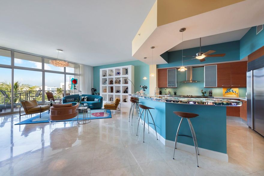 Just Listed! The Orchid on the Ocean – Coastal Luxury. This curated 3BR/3BA penthouse in an oceanfront boutique building combines texture, color and light with soaring 11-ft ceilings and floor-to-ceiling impact glass. The open living/dining area flows to a gourmet kitchen, and large balcony with side ocean views ideal for al-fresco dining. The light-filled primary suite features a spa-like bath with skylight and dual walk-in closets. Two guest suites and a laundry room make everyday living effortless. Pool, fitness center, deeded storage unit, two garage spaces and pet-friendly living. Only a short stroll along the scenic oceanfront boardwalk to the Deerfield Beach Pier, shopping, restaurants and cafes. Refined beachfront living at The Orchid on the Ocean—where coastal beauty truly lives.