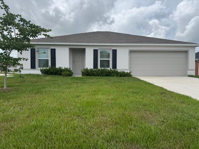 Foxtail model, Holiday Builders, built in 2024. Located on a corner lot with 3 bedrooms, 2 car garage, energy efficient appliances, inside laundry, split floorplan, light, bright and open. Pets considered on a case-by-case basis. Liability renters' insurance required. No smoking. Great location to schools, shopping and restaurants. Convenient to I-95 and the Florida Turnpike.