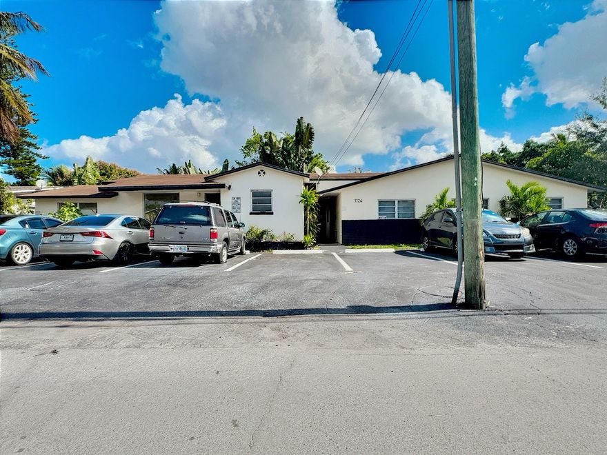 This income-producing property features eight units, each with separate water and electric meters. Five units are recently renovated, and three are in need of updating. The detached three-bedroom unit has a new kitchen and baths being installed for maximum rental potential- it also has new impact windows and doors being installed. A new roof was installed in 2020, and 7 of the 8 units are currently rented, providing steady income. Located within walking distance to Wilton Manors and Wilton Drive’s shops and restaurants, the property is also close to Las Olas, Flagler Village, and Victoria Park, making it highly desirable for tenants. Sale includes two side by side parcels of land that total half an acre. First Parcel holds a six plex and second parcel holds a duplex.