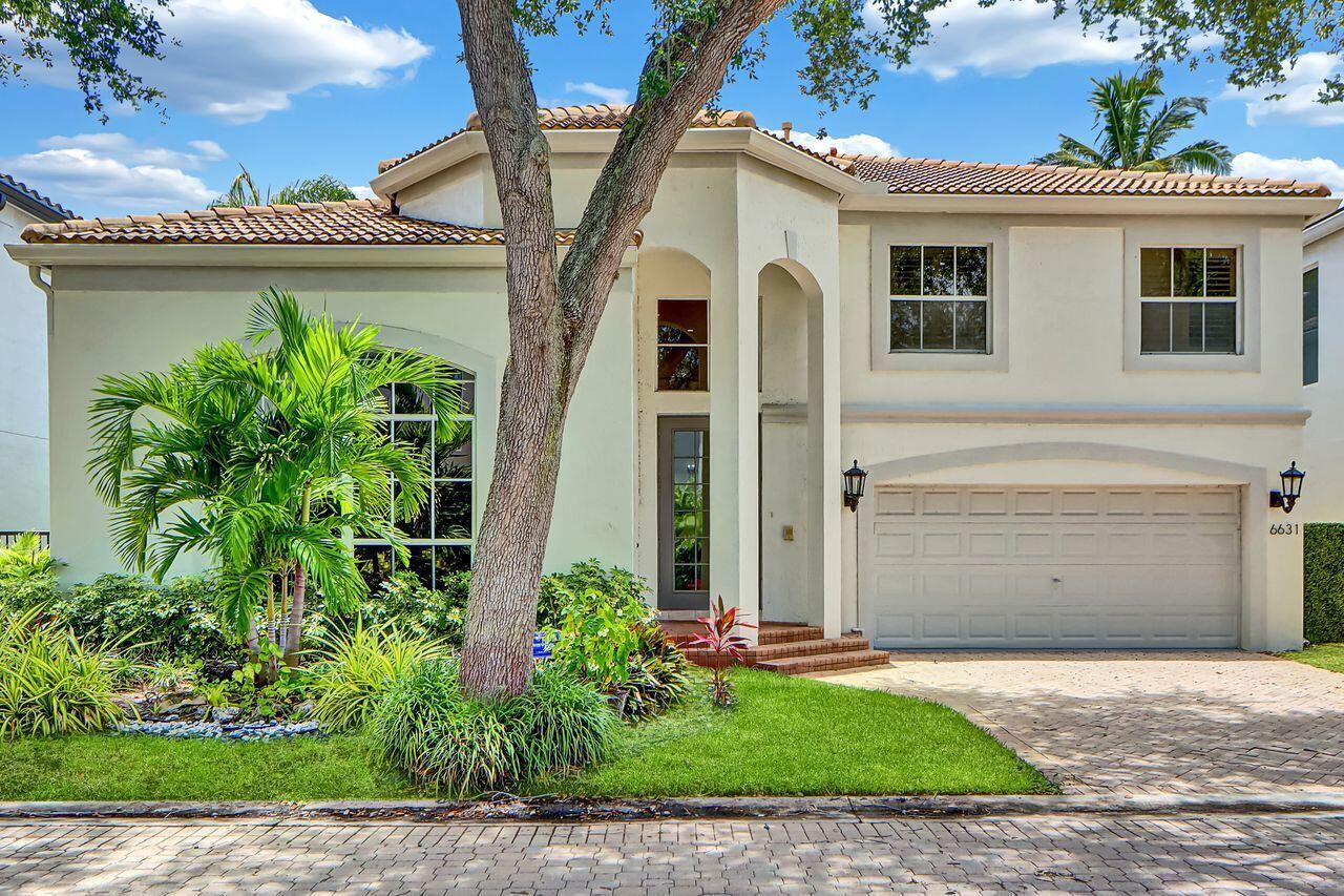 Light & open, this lovely 2-story home of 3 bedrooms & 2 1/2 baths is ready to move right into featuring volume ceilings with LED lighting & custom ceiling fans;neutral luxury vinyl flooring & plantation shutters. The kitchen offers 42'' white cabinetry, white quartz countertops & stainless steel appliances. The Family Room has a built-in entertainment credenza. The Primary suite offers a spacious walk-in custom-configured closet. Other interior features include a built-in desk area in the loft; marble counter in the upstairs secondary bathroom; newer washer & dryer, garage storage cabinetry & tankless water heater. Relax in the inviting rear patio featuring a large pool with a waterfall, a turfed area & extensive tropical landscape design. Available with furnishings & golf cart.