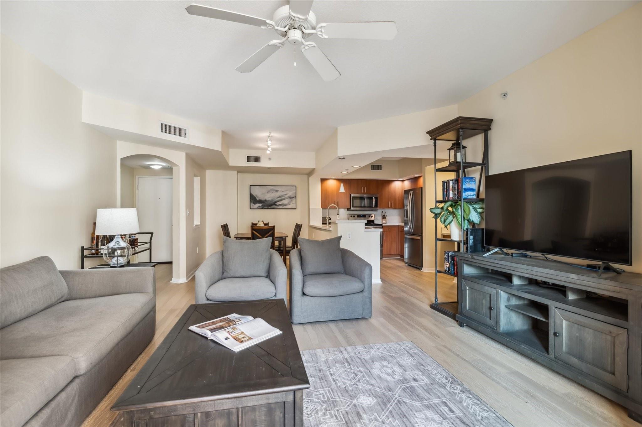 A jewel located in the heart of downtown Fort Lauderdale, The Waverly at Las Olas offers luxury and convenience. Only a few miles from FLL International Airport, 2 miles to the beach and an easy walk to shops, dining, Las Olas, as well as South Florida's Brightline! The two 14-story towers encompass a grand outdoor space featuring both pool & spa. Enjoy outstanding amenities; concierge services, onsite management, assigned and valet parking plus 24/7 security. This 2/2 condo offers a south pool and city view! Furnished and move-in ready, with a split bedroom plan, modern kitchen, quartz counters, light wood laminate floors, impact windows. 7-12 month lease term available, contact agent for pricing on shorter term leases. List price is based on an annual lease.