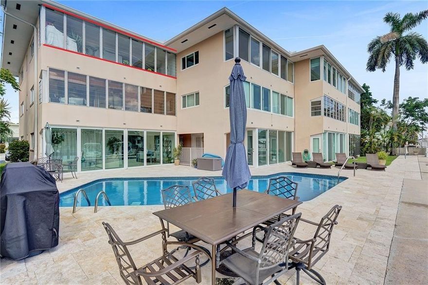 Top floor, SE corner unit offering amazing waterway views and a deeded dock for up to a 35 ft boat. An extremely rare find in this premiere Las Olas Isles location for under $500,000! This mostly original condition unit is a blank canvas to create in your own style and taste. Extra Florida room provides an additional 126+ sq ft of living space for approximately 956 sq ft total. Quaint, boutique style waterfront building is situated on popular Isle Of Venice Drive and surrounded by new multi million dollar luxury condos and townhomes. This deep water unit with no fixed bridges to the ocean is located just minutes to famous Fort Lauderdale Beach and prestigious Las Olas Blvd with it's fashion boutiques art galleries, vibrant nightlife and memorable restaurants.