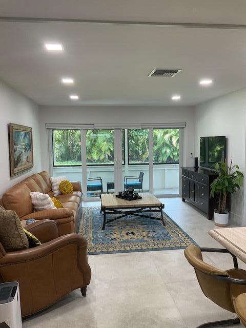 THIS SEASONAL GEM, IN 55+ COMMUNITY, IS EVERYTHING AND MORE THAT YOU WILL WANT FOR YOUR GETAWAY ADVENTURE IN DELRAY BEACH, FLORIDA. First time as a rental and remodeled for an Owner, it has an open floorplan, with a designer kitchen, bathrooms, lighting, flooring and so much more. 2 bedrooms, 2 bathrooms, washer/dryer, breakfast bar plus dining area. Gourmet Turnkey Kitchen with top of the line appliances, counter space galore and lots of natural light. The community pool is walking distance from the property. Downtown Delray Beach, ample shopping etc. is close by. Available as of January 17, 2026 for 4 month or possibly more this is a rare find at any price but at $3200. per month it's a ''Wow''.
